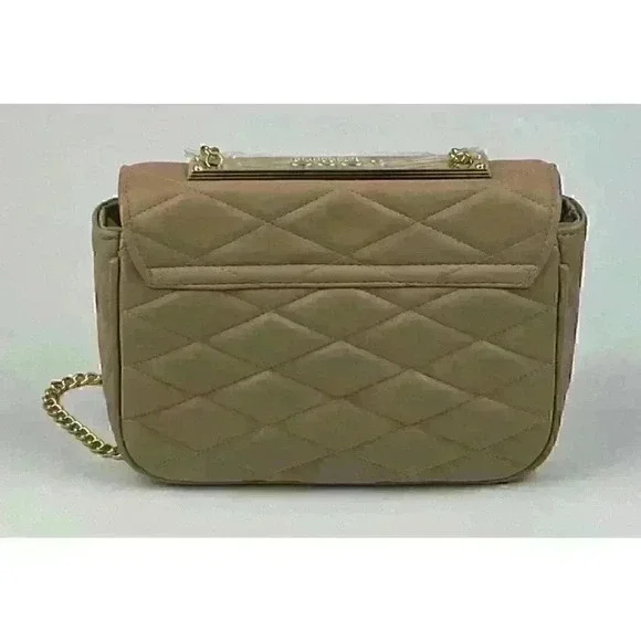 NEW! Bebe Women's Abigail Smooth Flap Shoulder Bag In Beige NWT $89 - Picture 3 of 5